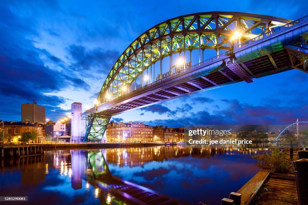 Dusk, Tyne Bridge, Newcastle Upon Tyne, England