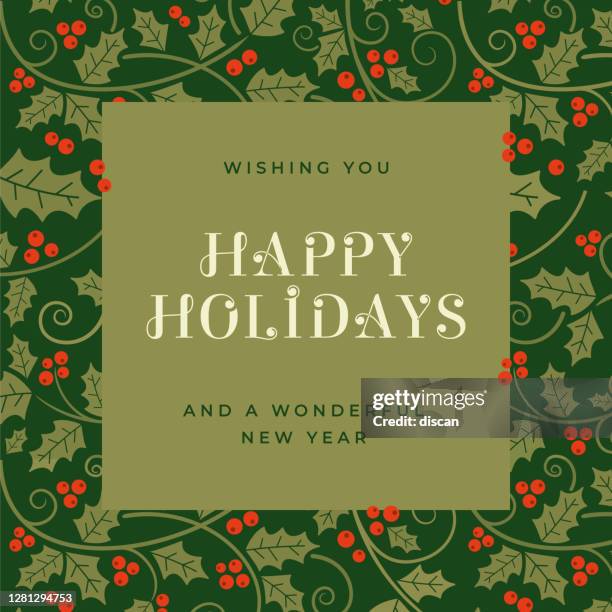 illustrazioni stock, clip art, cartoni animati e icone di tendenza di sfondo delle vacanze. - cornice natale