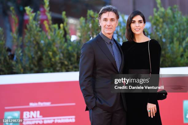 Raoul Bova and Rocio Munoz Morales attend the red carpet of the movie "Calabria, Terra Mia" during the 15th Rome Film Festival on October 20, 2020 in...