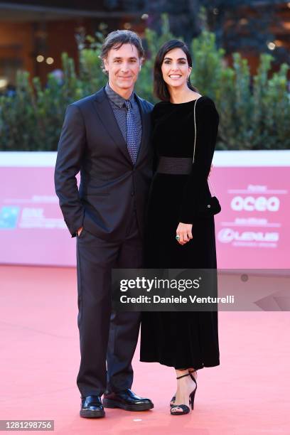 Raoul Bova and Rocio Munoz Morales attend the red carpet of the movie "Calabria, Terra Mia" during the 15th Rome Film Festival on October 20, 2020 in...
