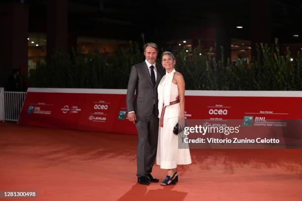 Mads Mikkelsen and Hanne Jacobsen attend the red carpet of the movie "Druk" during the 15th Rome Film Festival on October 20, 2020 in Rome, Italy.