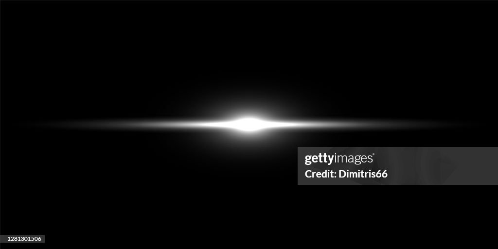 Feixe de luz no fundo preto. Luz de flash vetorial.