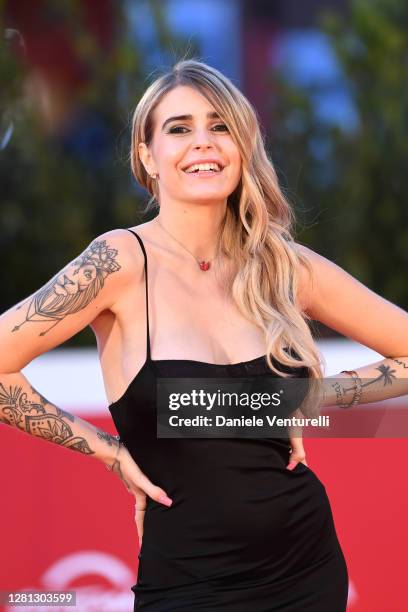 Ginevra Lambruschi attends the red carpet of the movie "Calabria, Terra Mia" during the 15th Rome Film Festival on October 20, 2020 in Rome, Italy.