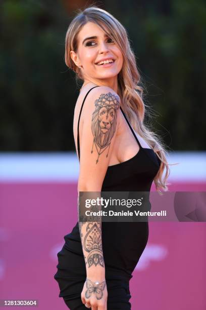 Ginevra Lambruschi attends the red carpet of the movie "Calabria, Terra Mia" during the 15th Rome Film Festival on October 20, 2020 in Rome, Italy.