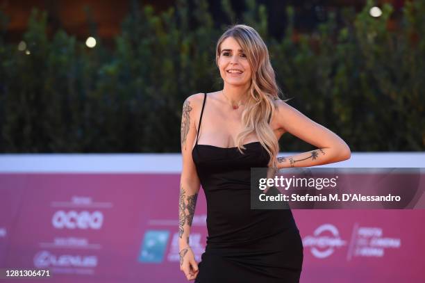 Ginevra Lambruschi attends the red carpet of the movie "Calabria, Terra Mia" during the 15th Rome Film Festival on October 20, 2020 in Rome, Italy.