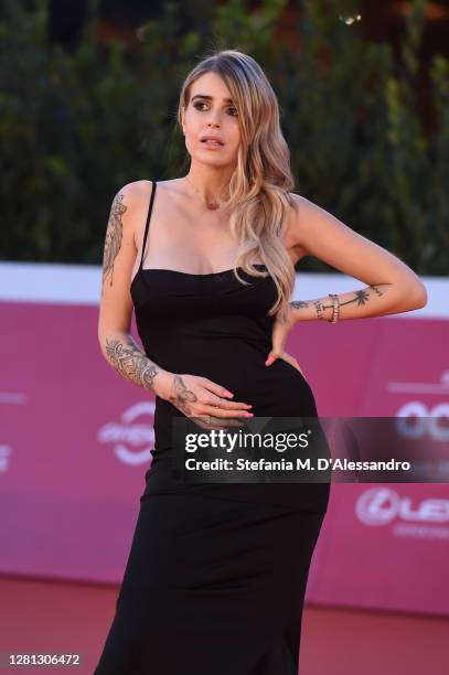 Ginevra Lambruschi attends the red carpet of the movie "Calabria, Terra Mia" during the 15th Rome Film Festival on October 20, 2020 in Rome, Italy.