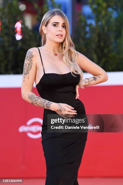 Ginevra Lambruschi attends the red carpet of the movie "Calabria, Terra Mia" during the 15th Rome Film Festival on October 20, 2020 in Rome, Italy.