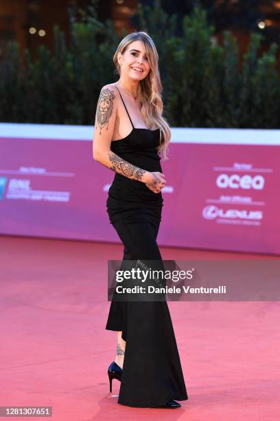 Ginevra Lambruschi attends the red carpet of the movie "Calabria, Terra Mia" during the 15th Rome Film Festival on October 20, 2020 in Rome, Italy.