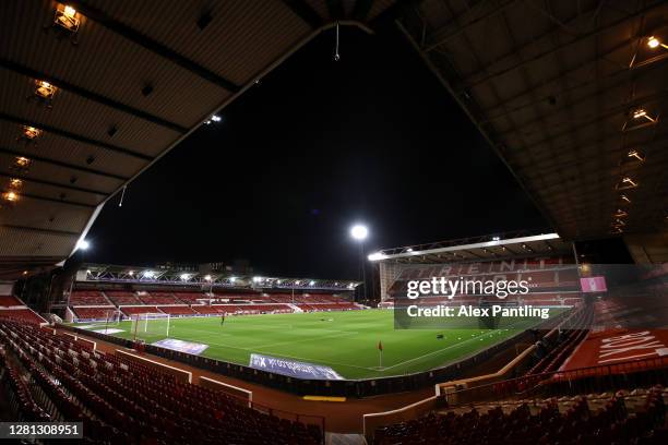 General view inside the stadium prior to the Sky Bet Championship match between Nottingham Forest and Reading at City Ground on October 20, 2020 in...