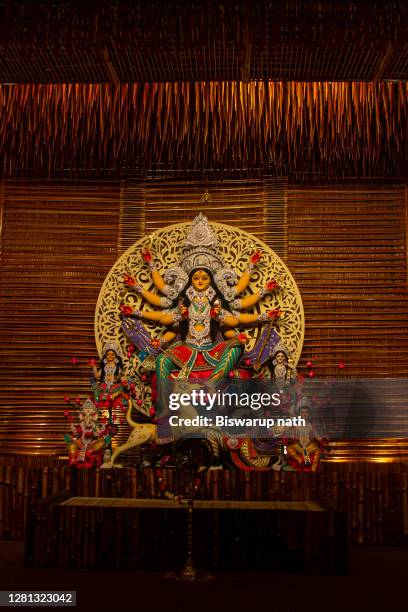 decoration of durga puja festival - durga 個照片及圖片檔