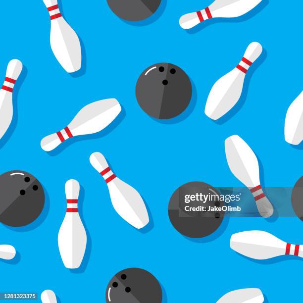 bowling-muster flach - bowler hat stock-grafiken, -clipart, -cartoons und -symbole