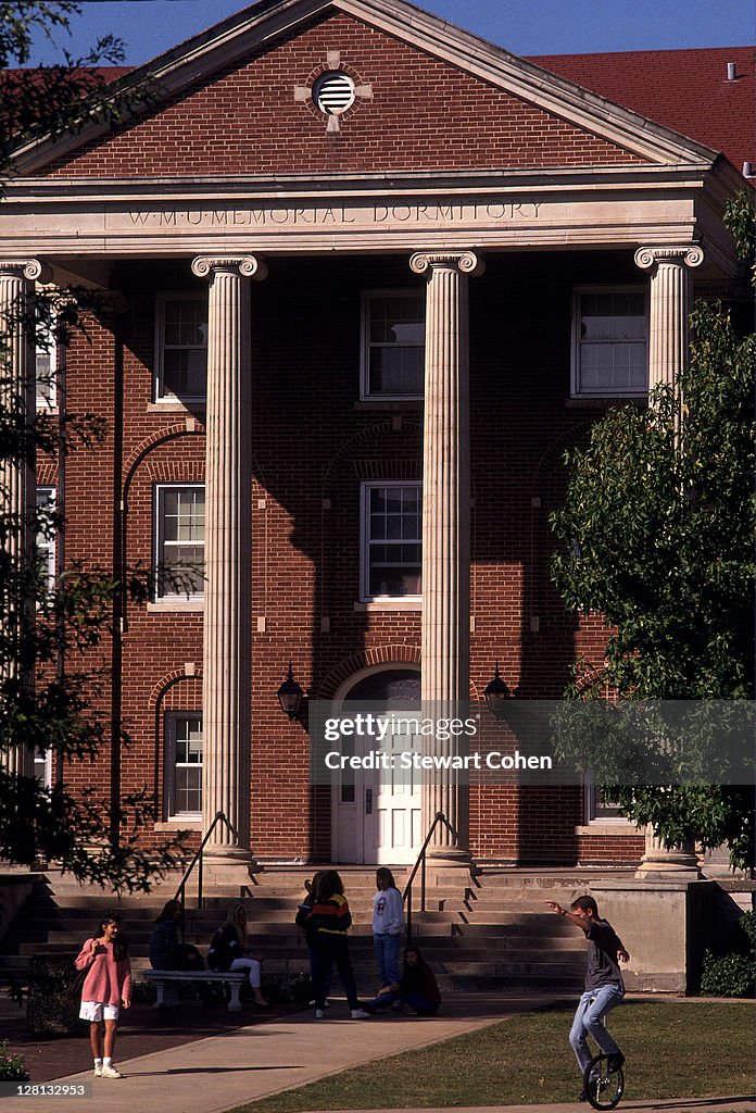 Facade of neoclassical university building