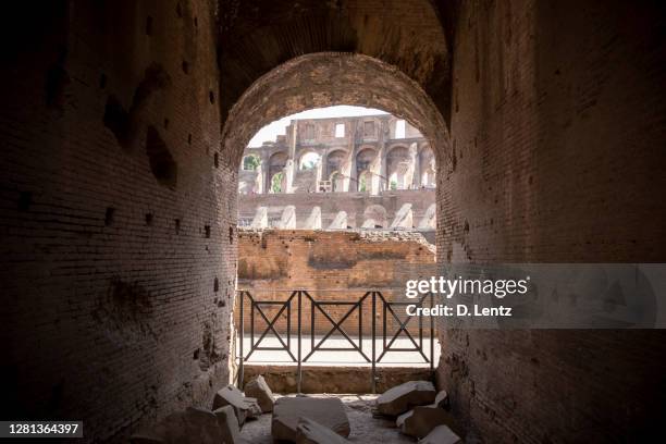 inside the roman colosseum - inside the roman colosseum stock pictures, royalty-free photos & images