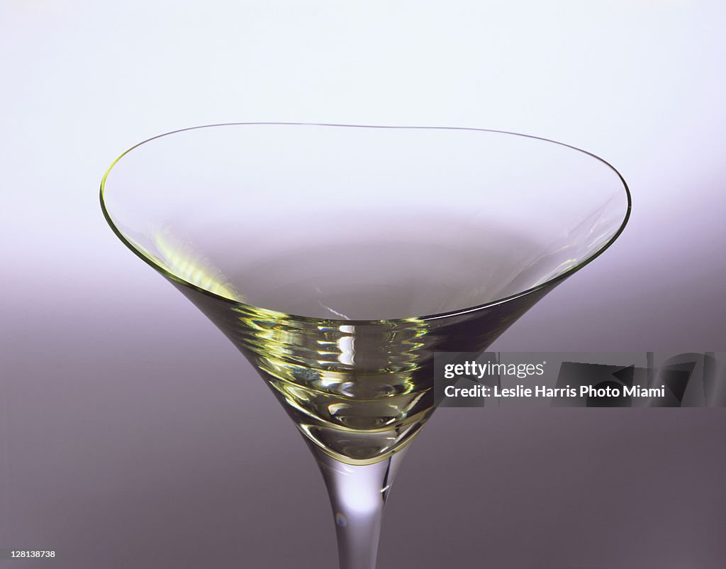 An empty martini glass