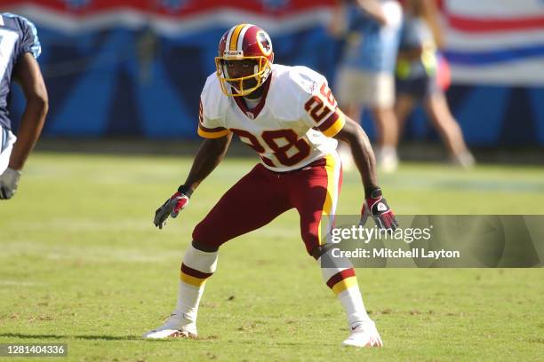 Darrell Green of the Washington Redskins in position during an NFL football game against the Tennessee Titans on October 6, 2002 at FedExField in...