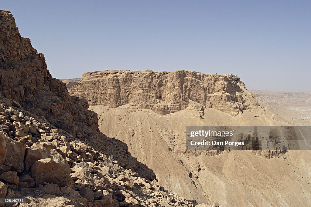 Masada, the last fortress in Judea to be conquered by the Romans in 73 AD.