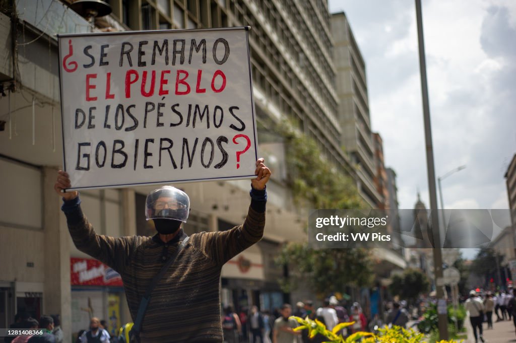 Minga indigena protest in Bogota