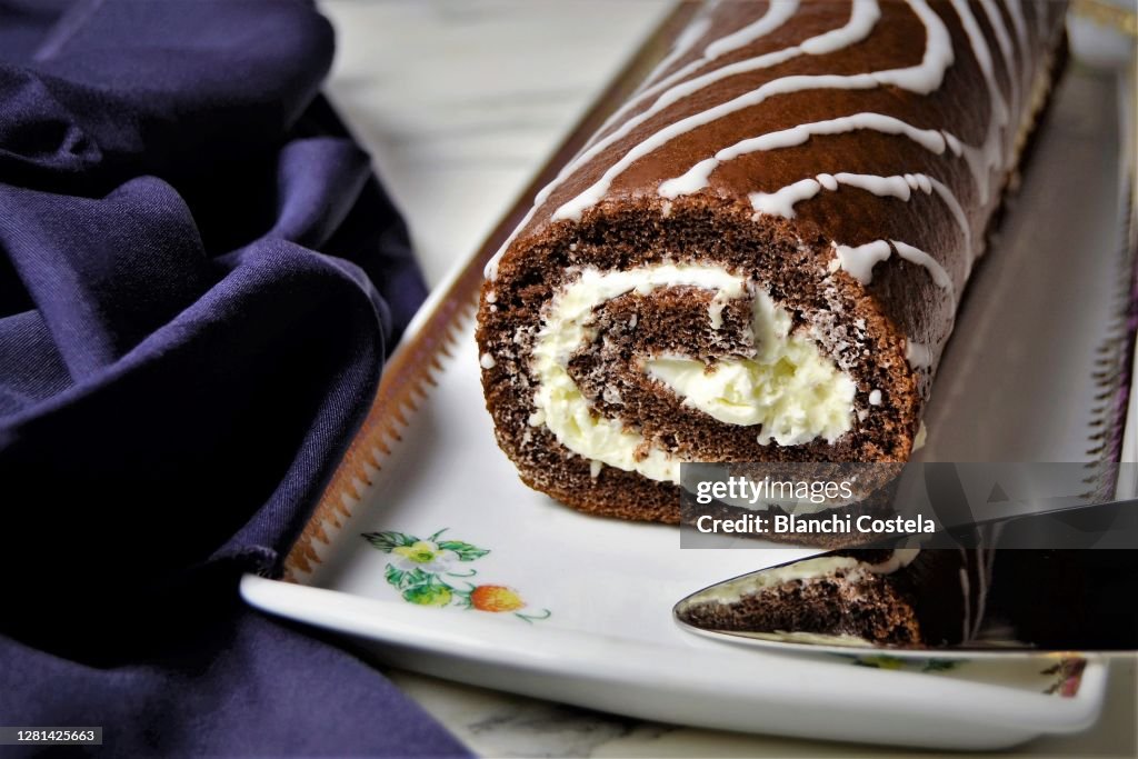 Christmas cake chocolate log