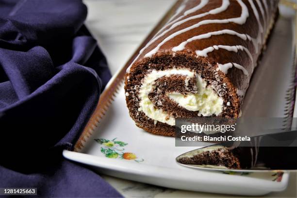Christmas Cake Chocolate Log, Foto stock