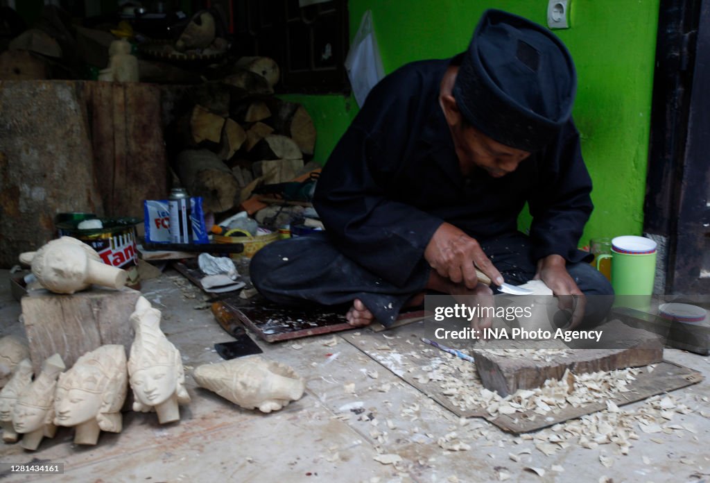 Production Indonesian Traditional Puppet 'Wayang Golek' in Bogor