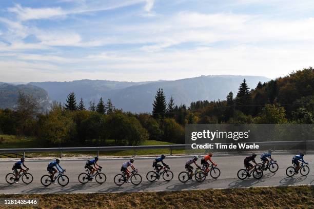 Louis Meintjes of South Africa and NTT Pro Cycling Team / Hector Carretero of Spain and Movistar Team / Ben O'connor of Australia and NTT Pro Cycling...