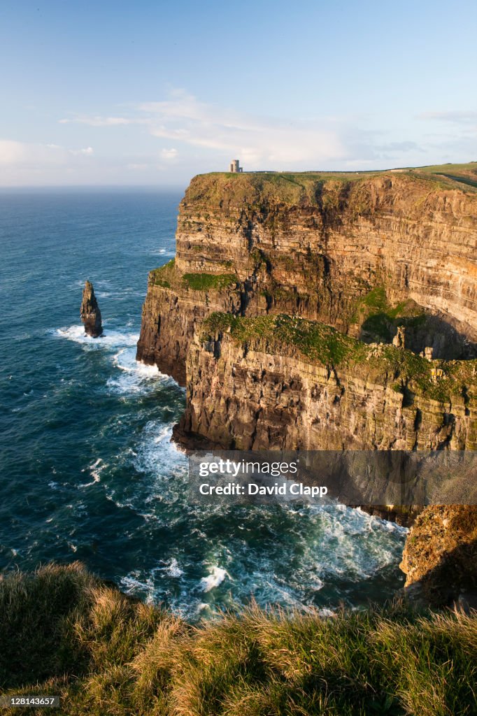 The formidable Cliffs of Moher, a 702 ft high cliff face consisting of five outcrops, County Clare, Republic of Ireland, 1st March 2009