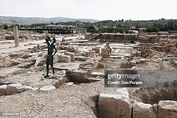 ruins of the orpheus house from the 3rd century a.d. zippori, ancient city in the lower galilee. israel - tzippori stock pictures, royalty-free photos & images