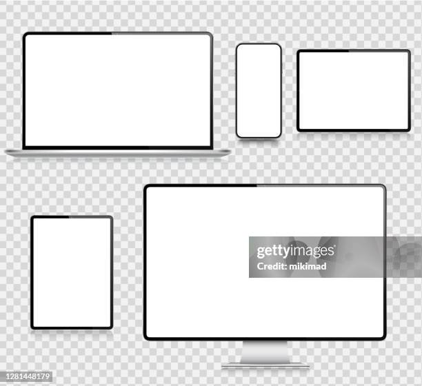 Desktop Computer Screen Mockups High Res Illustrations - Getty Images