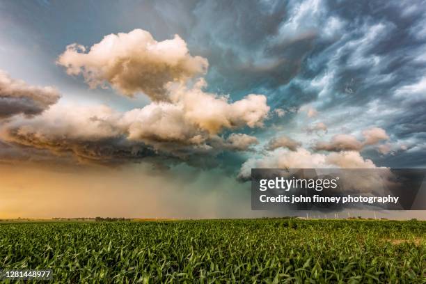 storm - weather - tornado alley - nebraska - awe - usa - hagelschauer stock-fotos und bilder