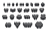 Big set of people icons. Group people. Crowd symbol. Person vector icons. Community signs.