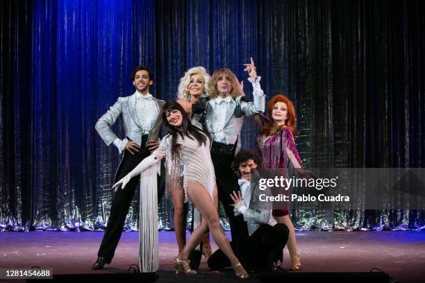 Alaska, Mario Vaquerizo, Bibiana Fernández, Manuel Bandera, Marisol Muriel and Cayetano Fernández perform 'La Ultima Tourne' at Calderon Theatre on...