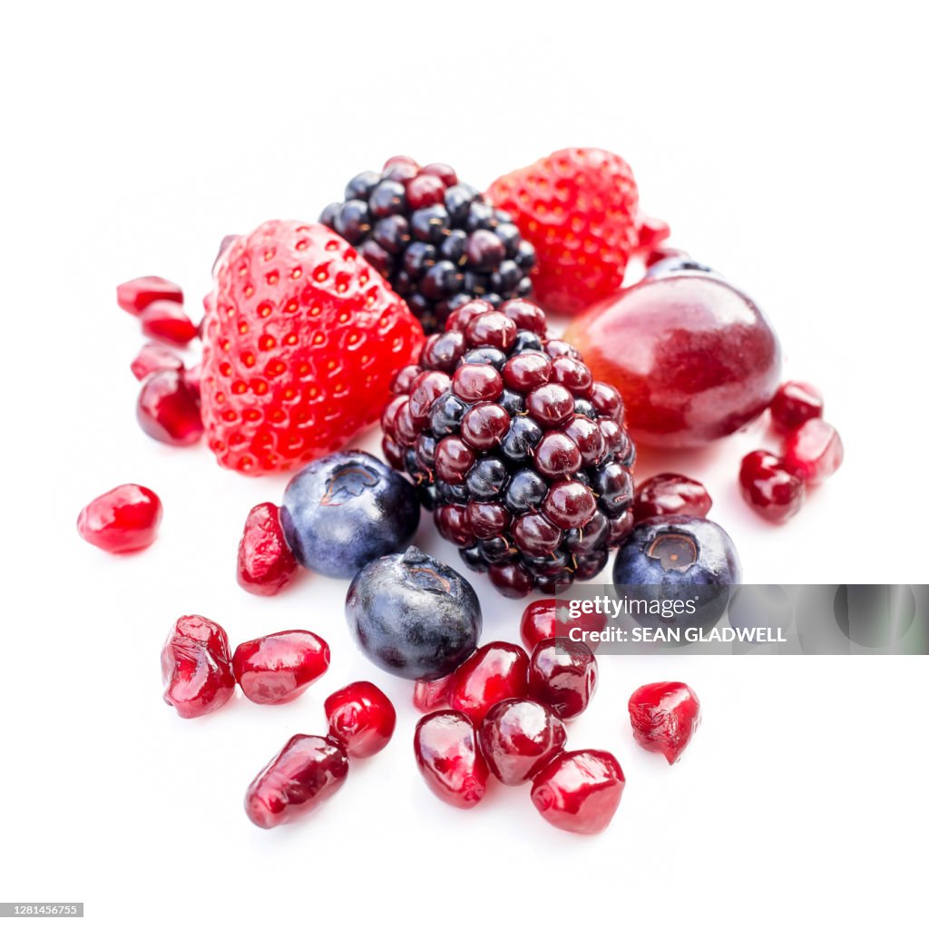 Selection of red berry fruit