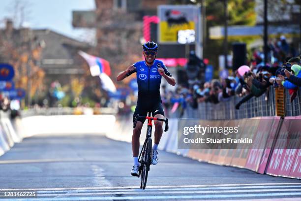 Arrival / Ben O'connor of Australia and NTT Pro Cycling Team / Celebration / during the 103rd Giro d'Italia 2020, Stage 17 a 203km stage from Bassano...