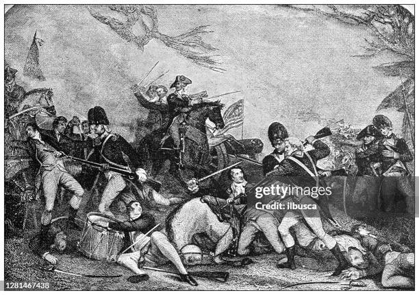 Antique Illustration Of Historic Towns Of The Middle States Princeton Battle Of Princeton Death Of Mercer High-Res Vector Graphic