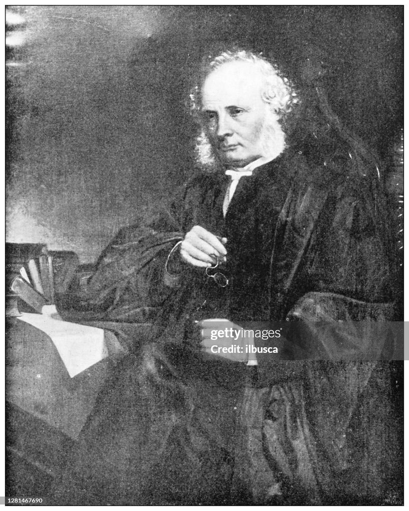 Antique black and white photograph of historic towns of the middle States: Princeton, James McCosh