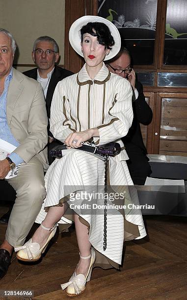 Michelle Harper attends the John Galliano Ready to Wear Spring / Summer 2012 show during Paris Fashion Week on October 2, 2011 in Paris, France.