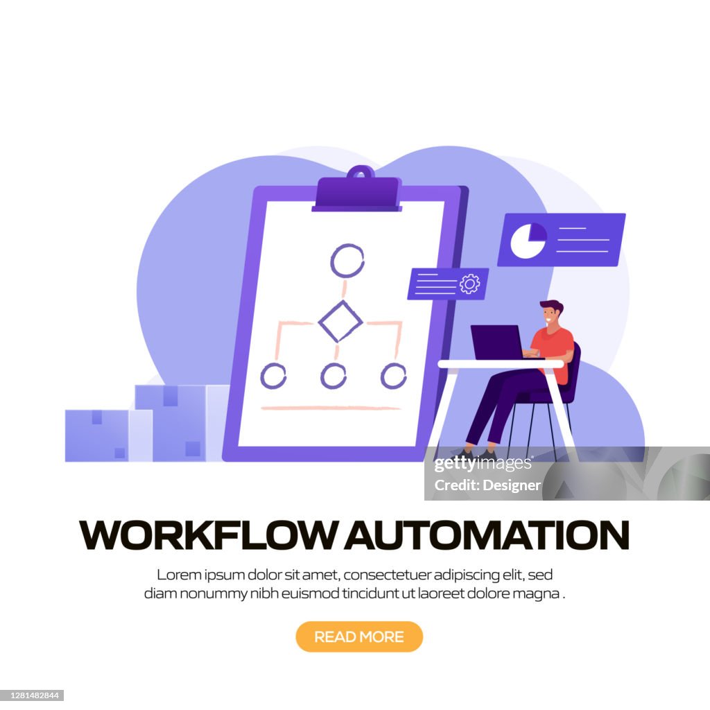 Workflow Connection Vector Workflow Automation Concept Vector Illustration For Website Banner ...