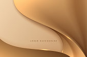 Abstract golden smooth wave background