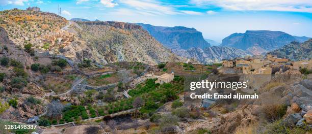 a peaceful and invigorating place, al jabal al akhdar, (the green mountain), oman - oman foto e immagini stock