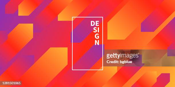 abstract design with geometric shapes - trendy red gradient - wide arrow stock illustrations