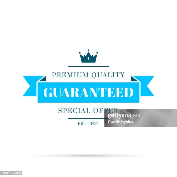 trendy blue badge - guaranteed, premium quality, special offer - limited edition stock illustrations