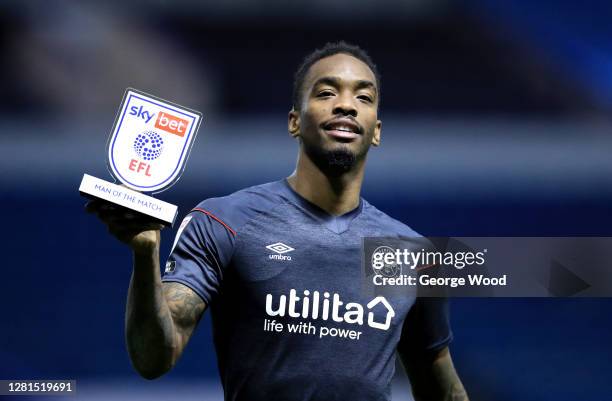 Ivan Toney of Brentford FC holds the man of the match award following the Sky Bet Championship match between Sheffield Wednesday and Brentford at...