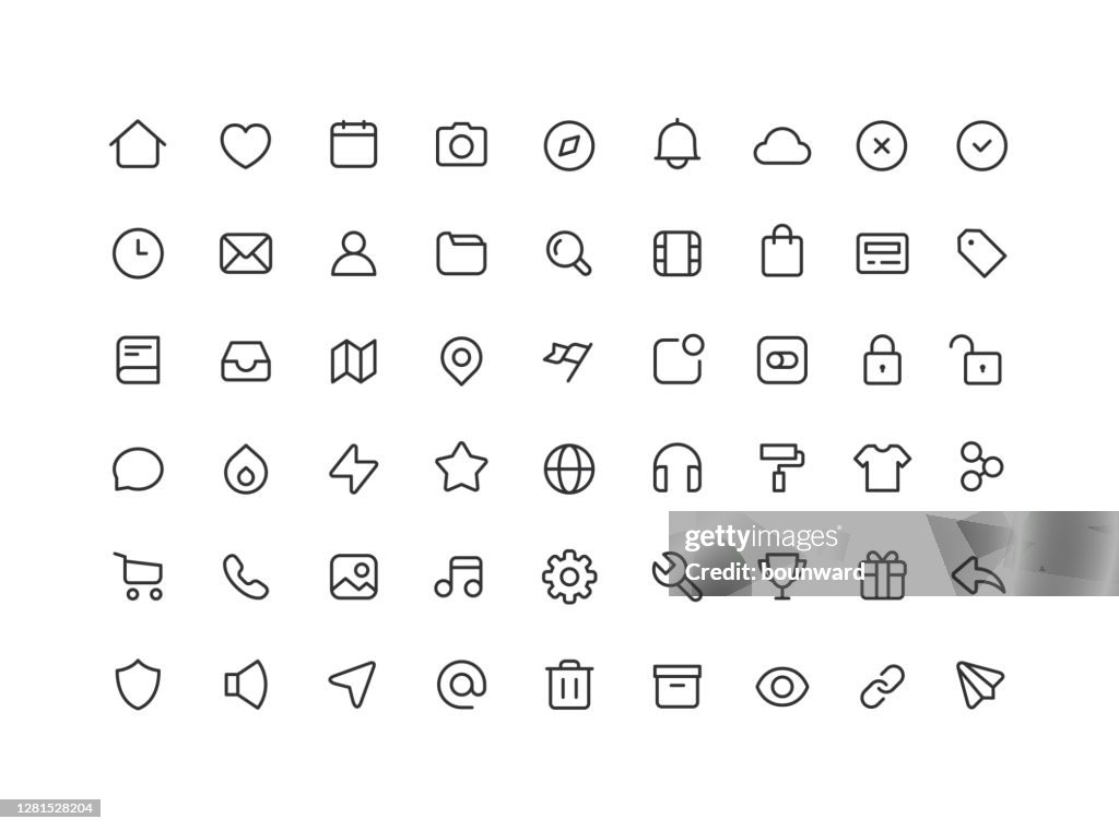 54 Big Collection Of Web User Interface Line Icons Editable Stroke