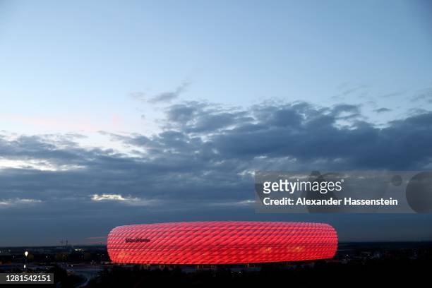 General view of the Allianz Arena prior to the UEFA Champions League Group A stage match between FC Bayern Muenchen and Atletico Madrid at Allianz...