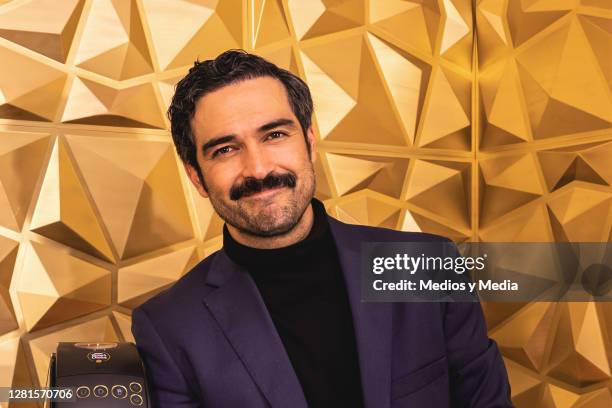 Alfonso Herrera poses for photos during the inaugural 'Nescafe Experience' event on October 21, 2020 in Mexico City, Mexico.