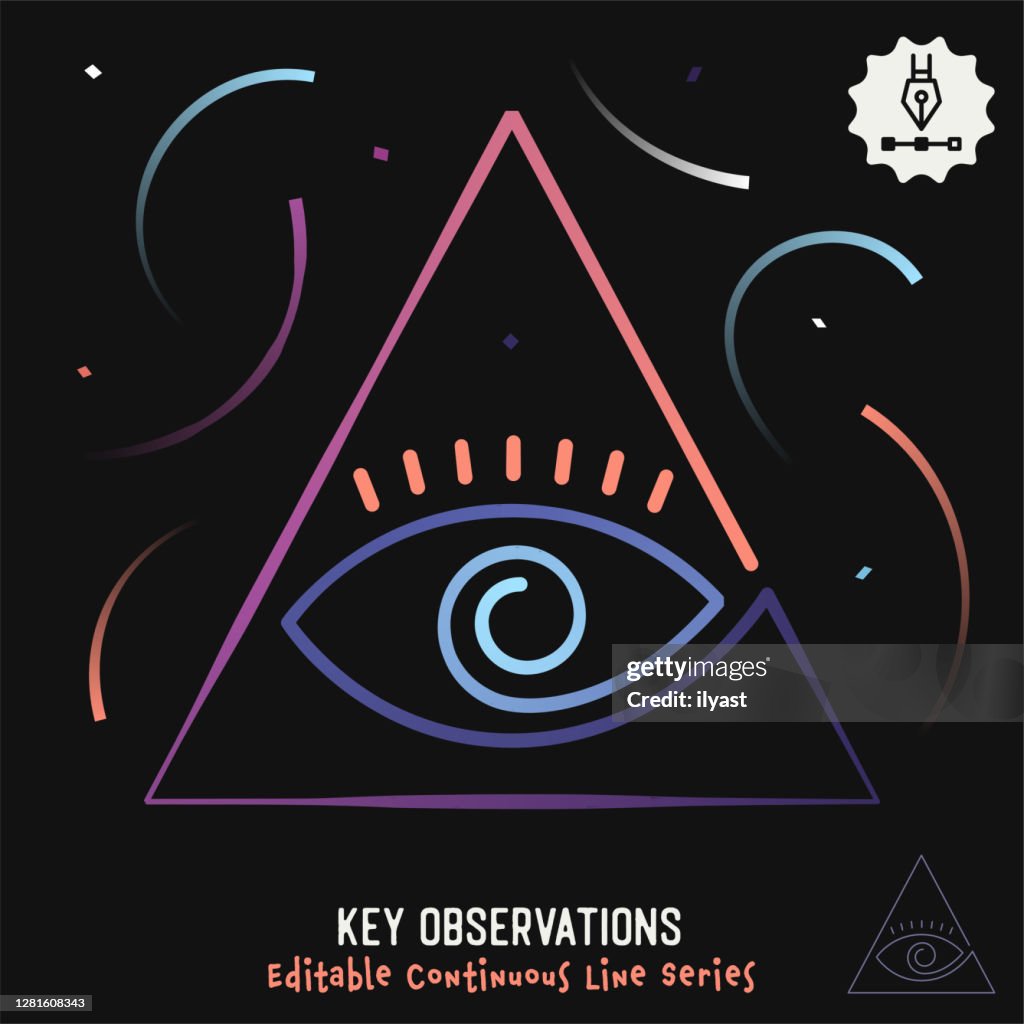 Key Observations Editable Line Illustration