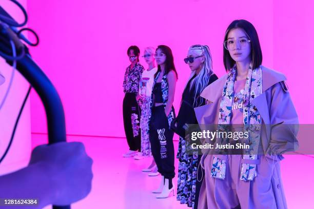 In this image released on October 22 model Irene Kim is seen during the pre-shooting of D-Antidote runway show as a part of Seoul Fashion Week 2021...