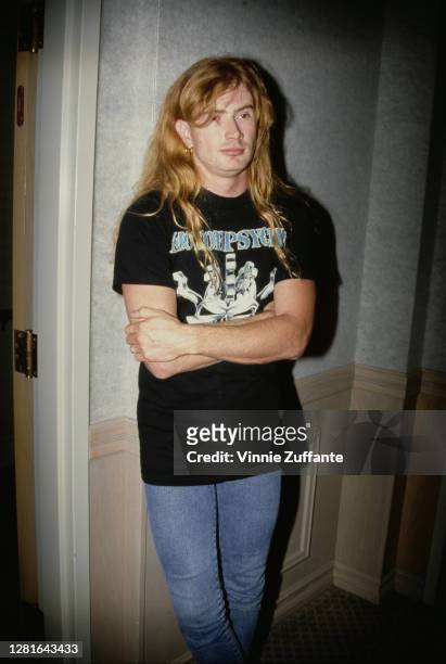 American singer and guitarist Dave Mustaine, of American heavy metal band Megadeth, attends the Concrete Foundations Awards, part of Foundations...