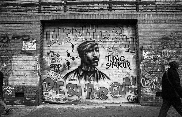 General View Of A Memorial Mural For Tupac Shakur By Artist Andre general-view-of-a-memorial-mural-for-tupac-shakur-by-artist-andre