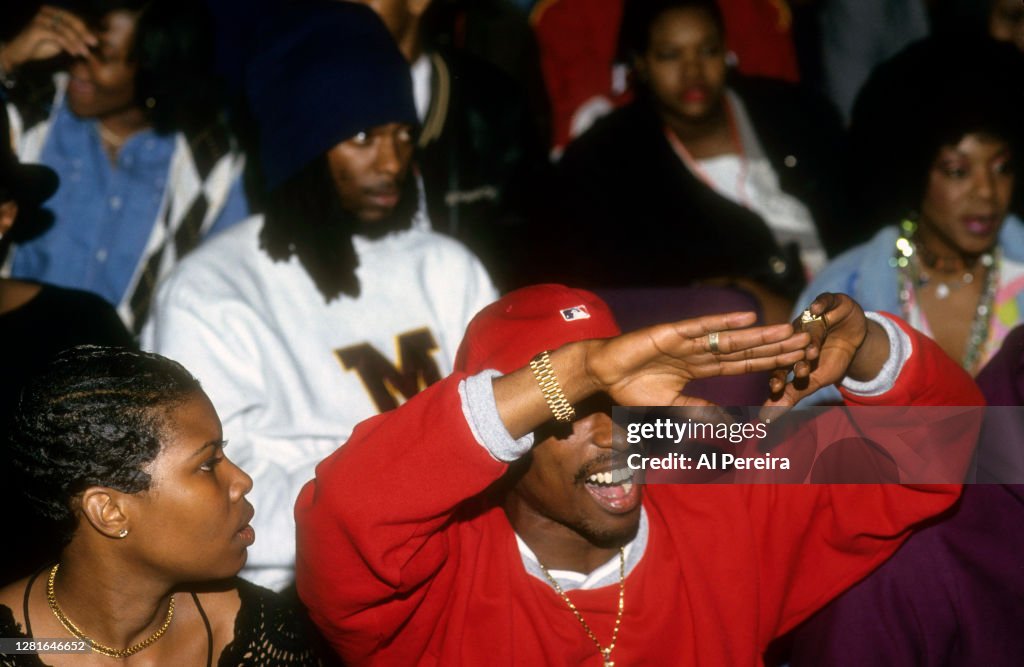 Tupat The Rapper Rapper Tupac Shakur watches a performance at the Madison Square... News ...
